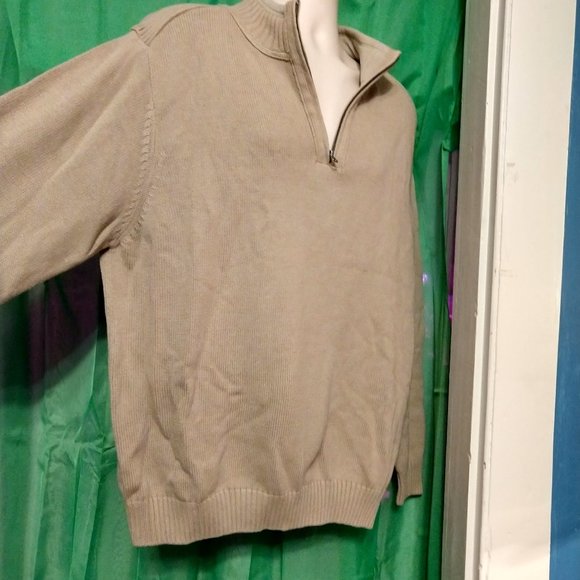 Fleece Lined 1/4 Zip Easy Care Cotton Sweater NWT - Picture 4 of 8